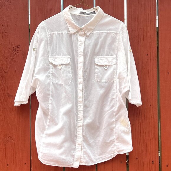 Zara Tops - ZARA BACIK COTTON BUTTOM DOWN SHORT SLEEVERS SHIRT M